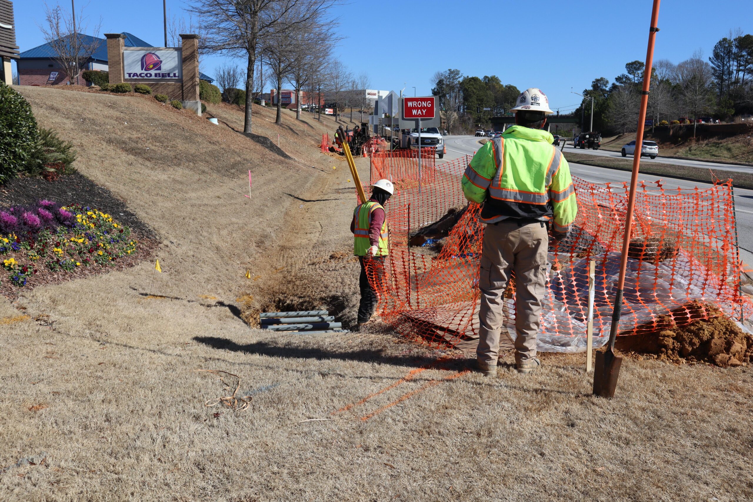 Field crew working on installation
